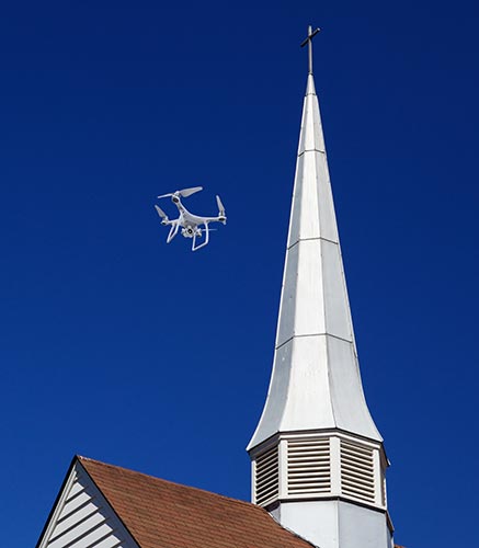church-steeple drone steeple inspection